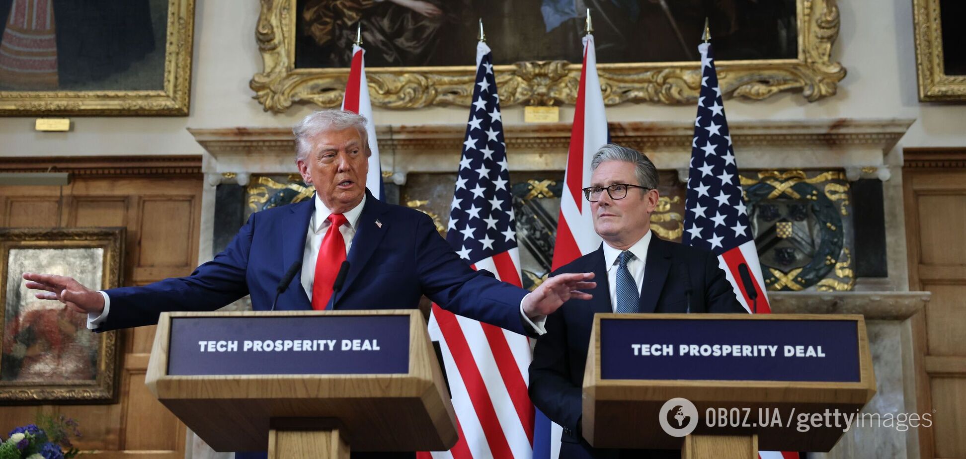 Дональд Трамп и Кир Стармер 18 сентября 2025 года