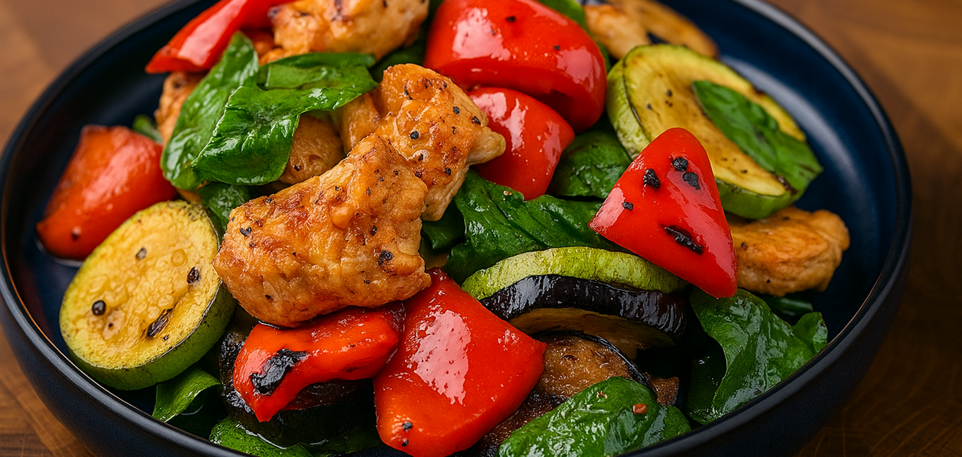 Салат гриль з куркою та овочами: додайте пікантну заправку