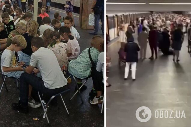 У Києві діти змушені замість занять у школі ховатися від російських 'Шахедів' у метро. Фото та відео