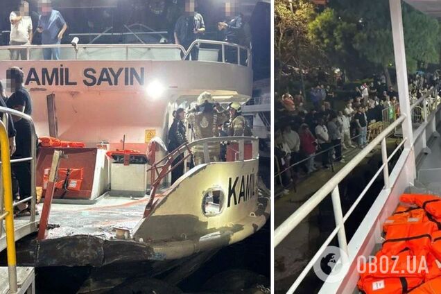 В Стамбуле столкнулись пассажирский корабль и сухогрузное судно: есть раненые. Видео