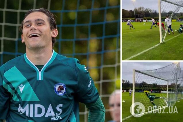 В Англии голкипер совершил 'самый странный сейв в истории футбола', сломав ворота. Видео