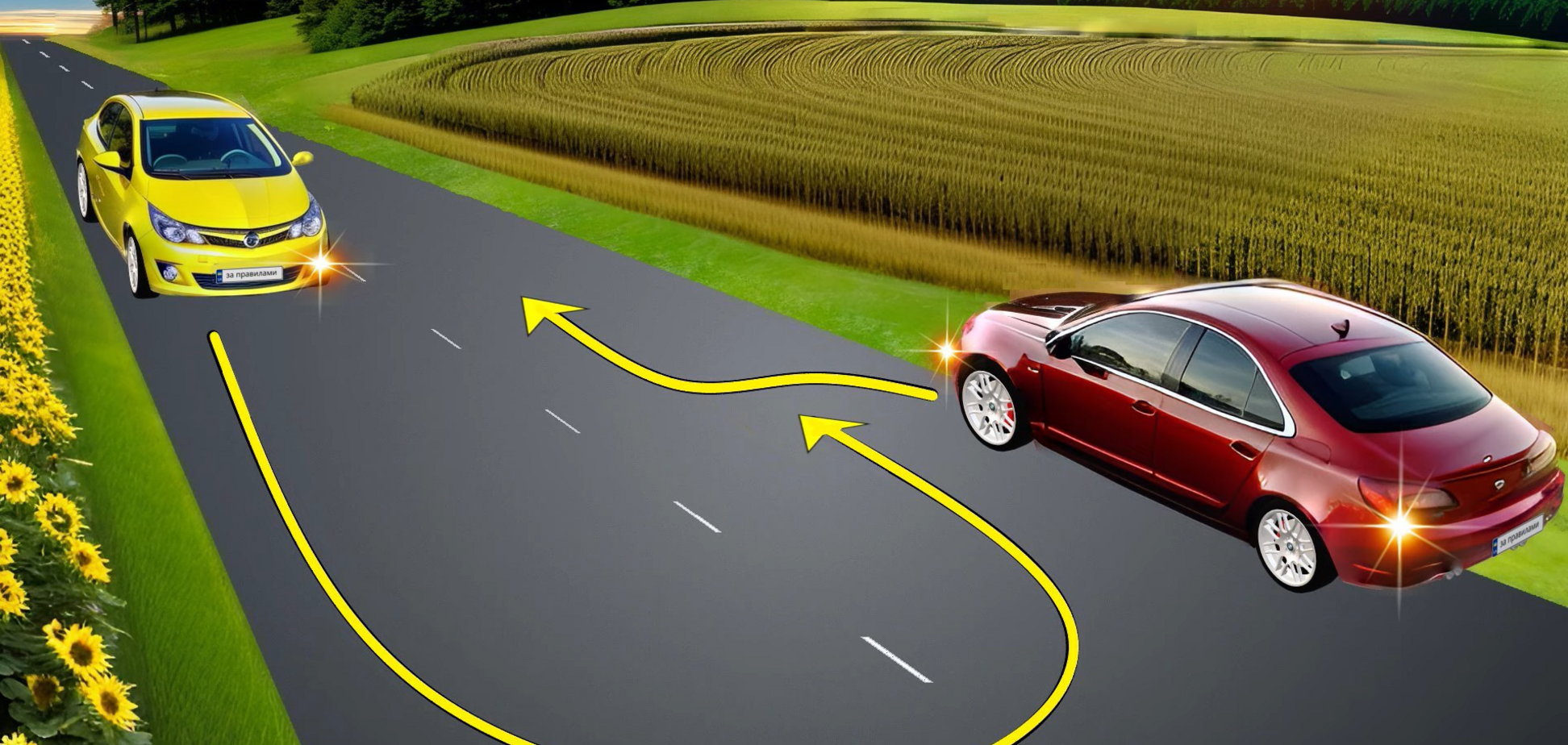 Водій якого авто повинен дати дорогу? Завдання з ПДР