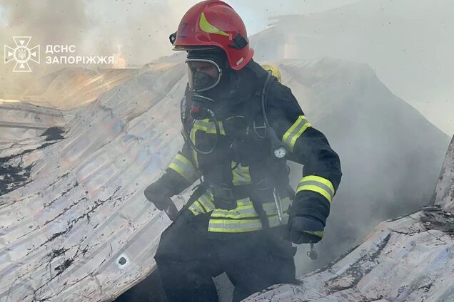 На Запоріжжі спалахнула масштабна пожежа на території кінного клубу. Фото