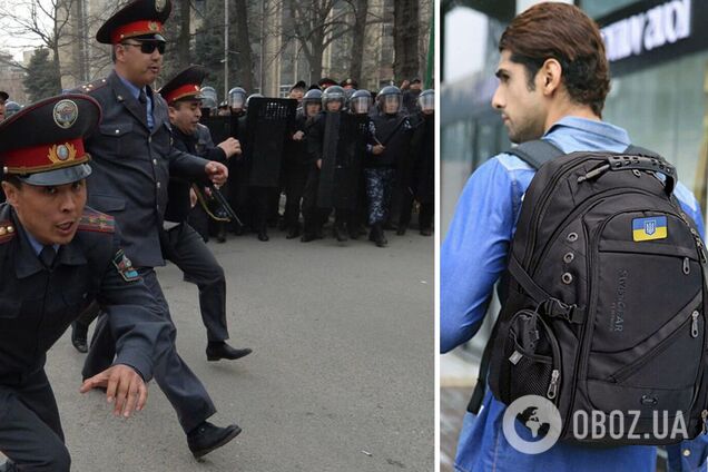 'Поддерживаешь фашистов?' В Кыргызстане силовики избили мужчину из-за значка с украинским флагом на рюкзаке – СМИ