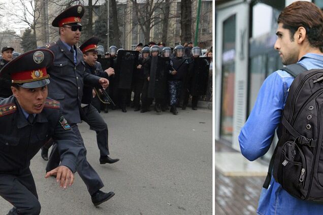 'Поддерживаешь фашистов?' В Кыргызстане силовики избили мужчину из-за значка с украинским флагом на рюкзаке – СМИ