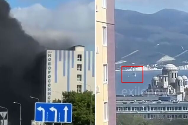 Под прицелом база Черноморского флота РФ: дроны атаковали Новороссийск, поднялся дым. Видео