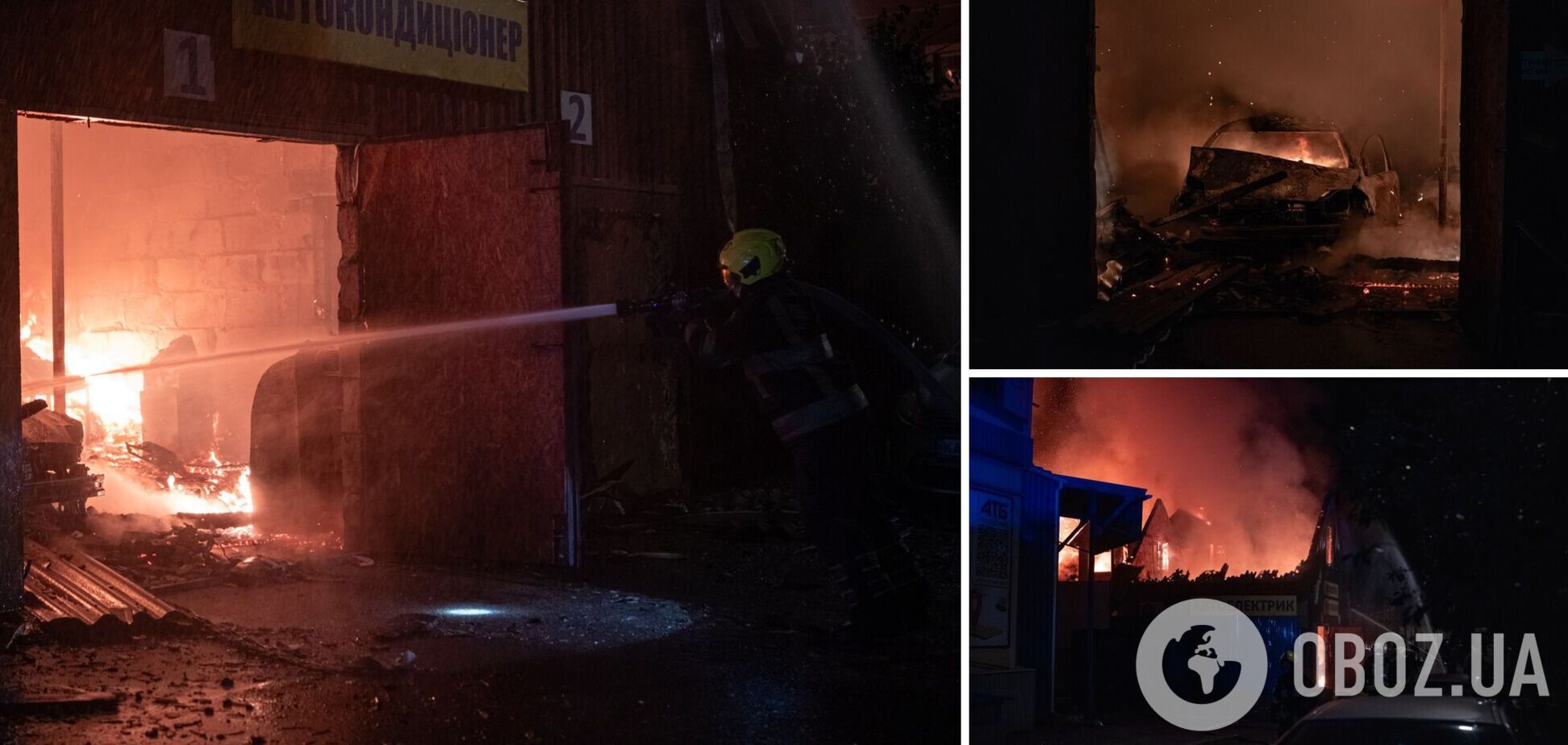 В Киеве произошел масштабный пожар: горели СТО и частный дом. Фото и видео