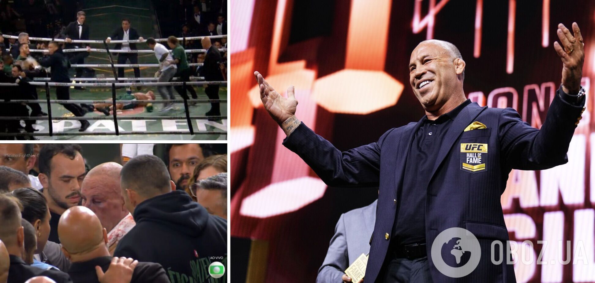 Легендарного чемпіона світу нокаутував глядач, який вибіг у ринг під час масової бійки. Відео