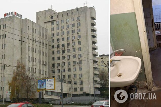 В научном институте в центре Киева разбиты туалеты, протекает крыша, отсутствует отопление и не работают лифты