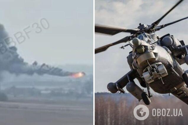 Українські воїни знищили російський гелікоптер Мі-28 за допомогою FPV-дрона Shrike: момент потрапив на відео