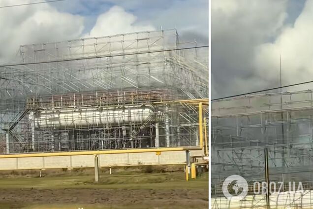 У Росії почали закривати НПЗ металевими захисними конструкціями й сітками. Відео