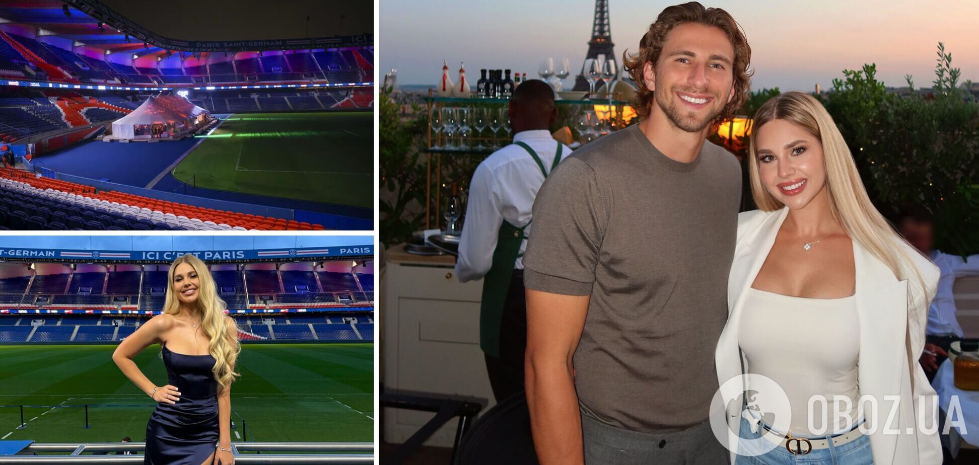 Дружина Забарного прийшла у вечірній сукні на стадіон у Парижі та вразила своєю красою. Фотофакт