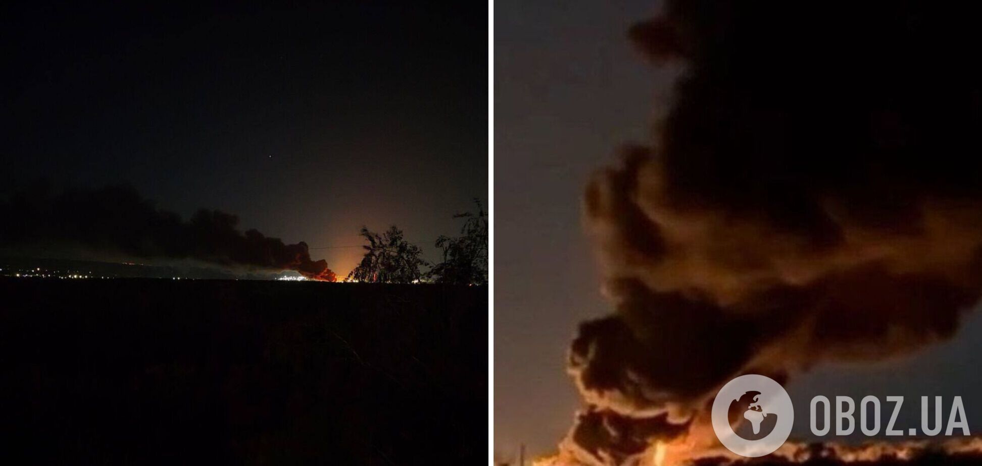 В оккупированном Луганске вспыхнула нефтебаза после атаки дронов. Фото и видео