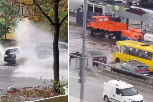 Реки вместо дорог: Киев после обеда накрыла сильная гроза. Подробности и видео