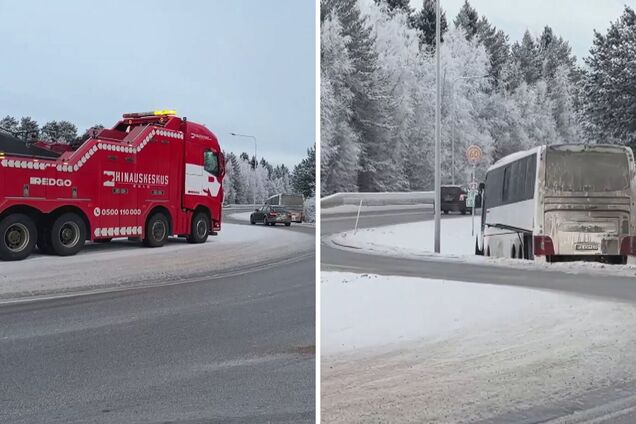 У Фінляндії український автобус із пасажирами з'їхав у кювет: подробиці
