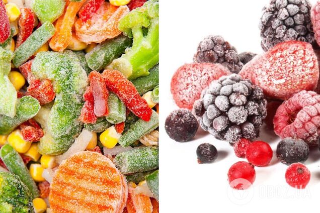 Заморожені ягоди та овочі