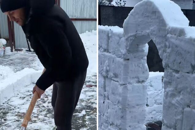 'Майнкрафт' по-украински: отец, который сделал для детей снежный дом, стал звездой сети