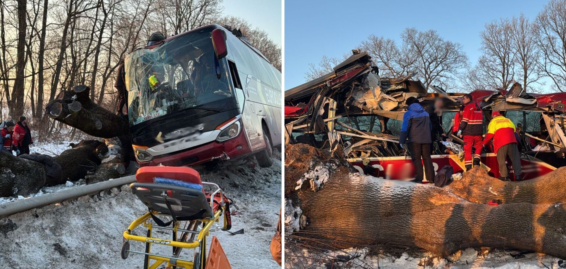 На Львівщині в ДТП потрапив автобус, який виконував міжнародний рейс: постраждали дев'ять людей. Фото і відео