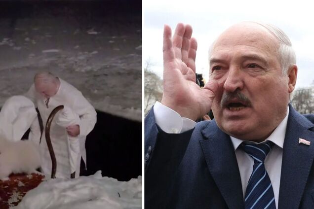 'Шукав картоплю?' 71-річний Лукашенко у супроводі собаки пірнув в ополонку і був висміяний. Відео