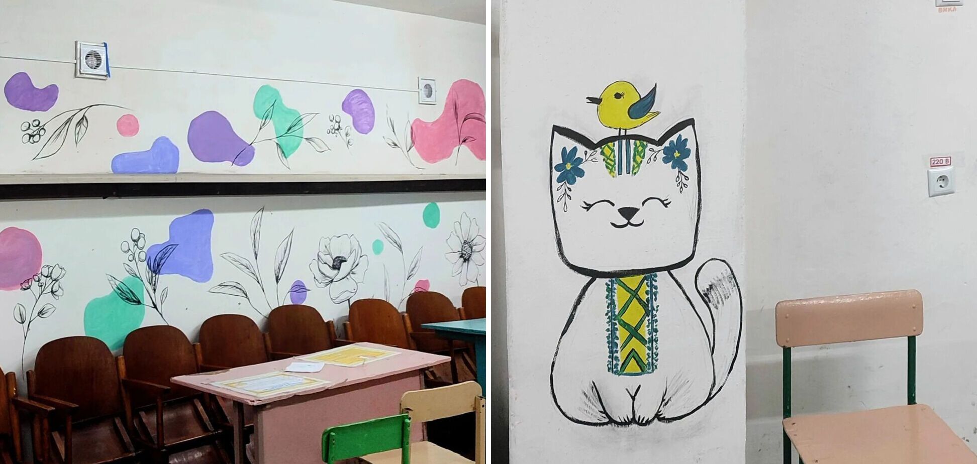 'Денег нет, людей нет': украинка привела в порядок школьное укрытие и поразила сеть. Фото до и после