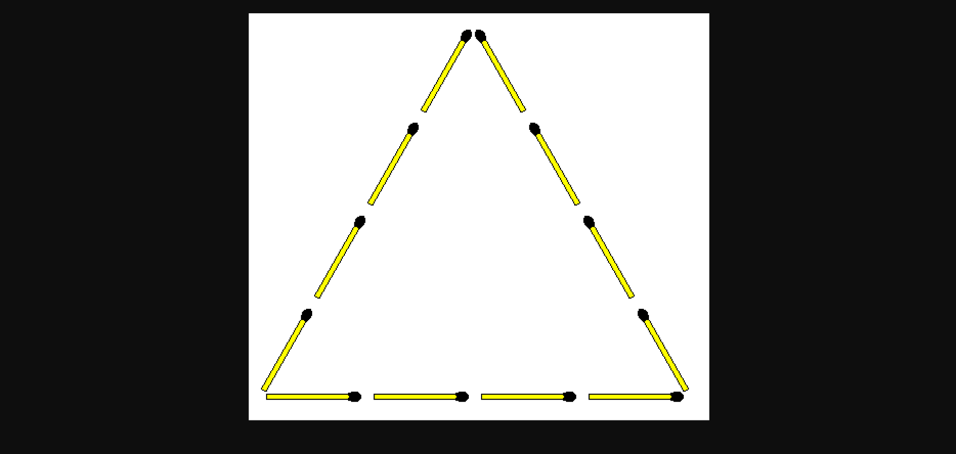 Сделайте из одного треугольника два: головоломка со спичками