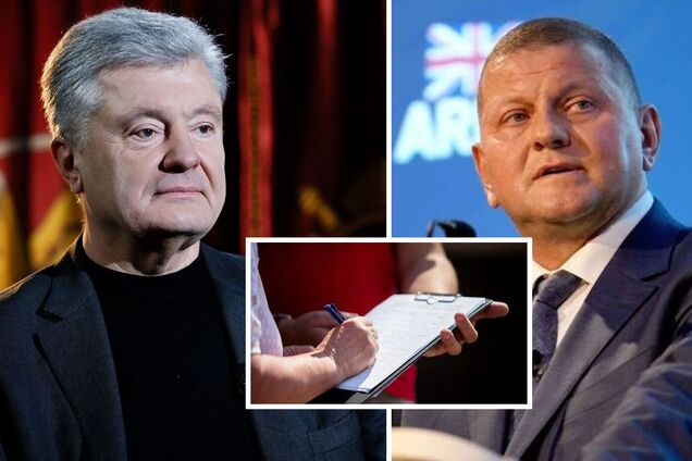 Партія Залужного та 'ЄС' Порошенка очолили рейтинг підтримки українців: результати опитування