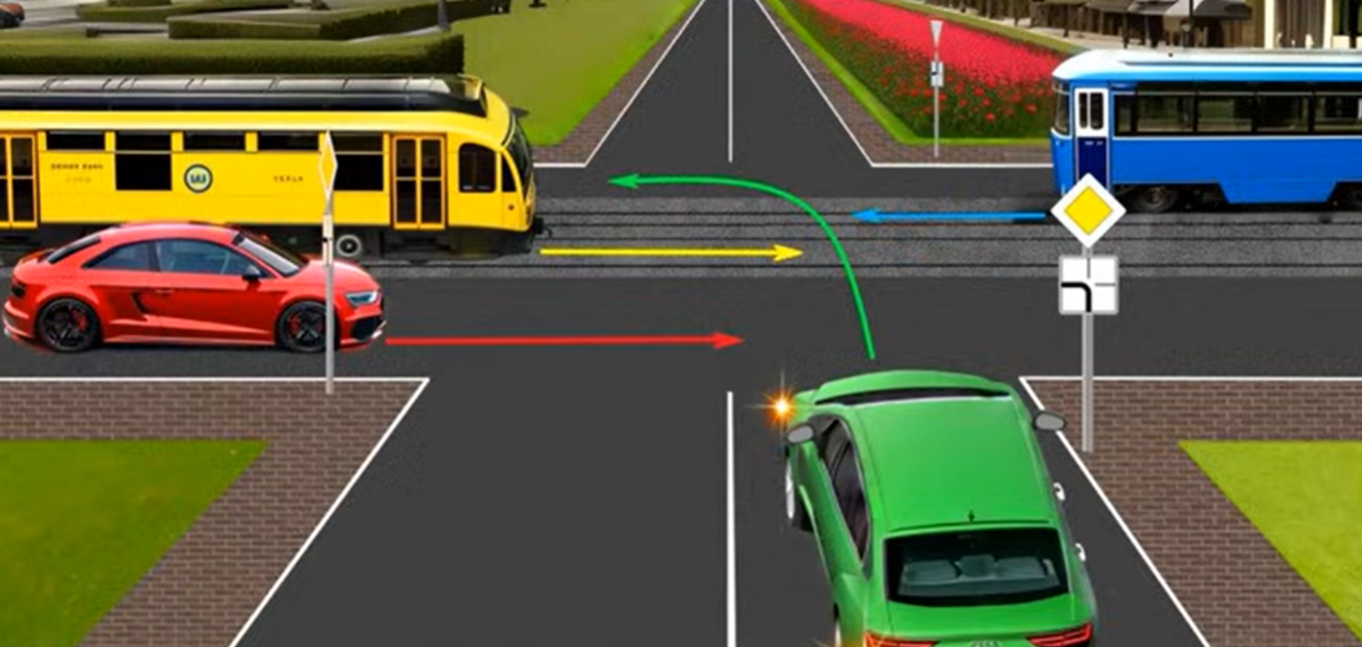 Кому треба дати дорогу? Тест на знання ПДР