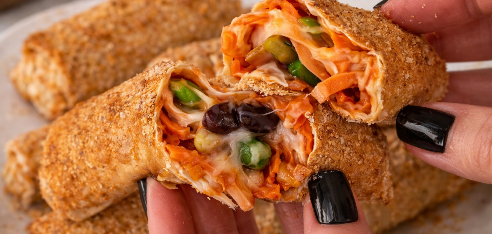 Ленивые рулетики из теста фило: добавьте внутрь много сыра и мясо