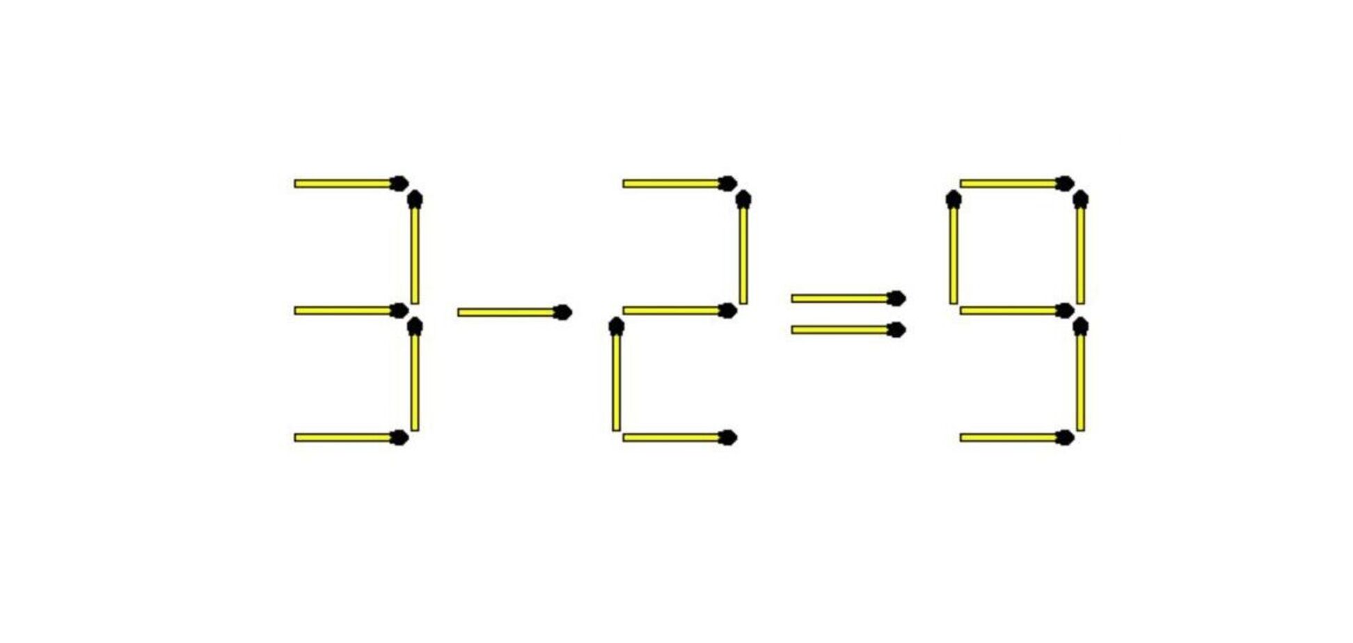 Передвиньте две спички, чтобы уравнение стало правильным: головоломка