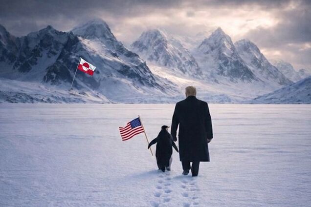 Белый дом показал созданное ИИ фото с Трампом и пингвином возле Гренландии: в сети смеются