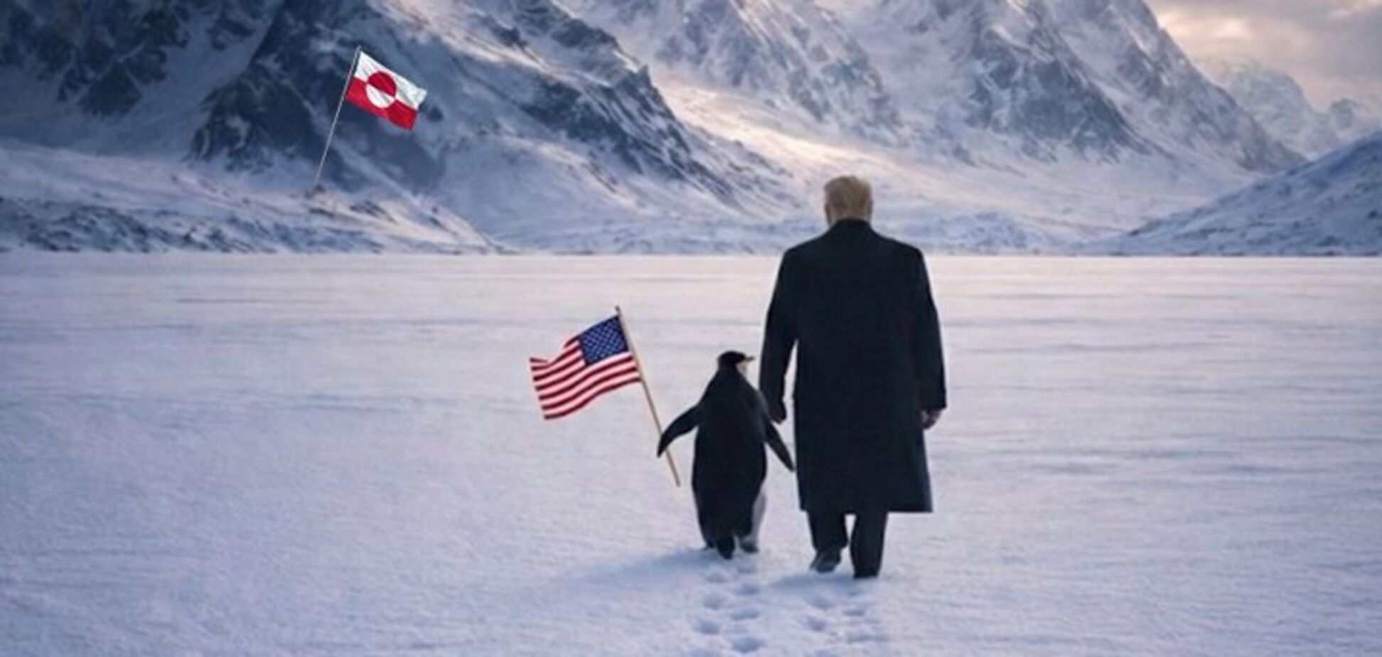 Білий дім показав створене ШІ фото з Трампом і пінгвіном біля Гренландії: в мережі сміються