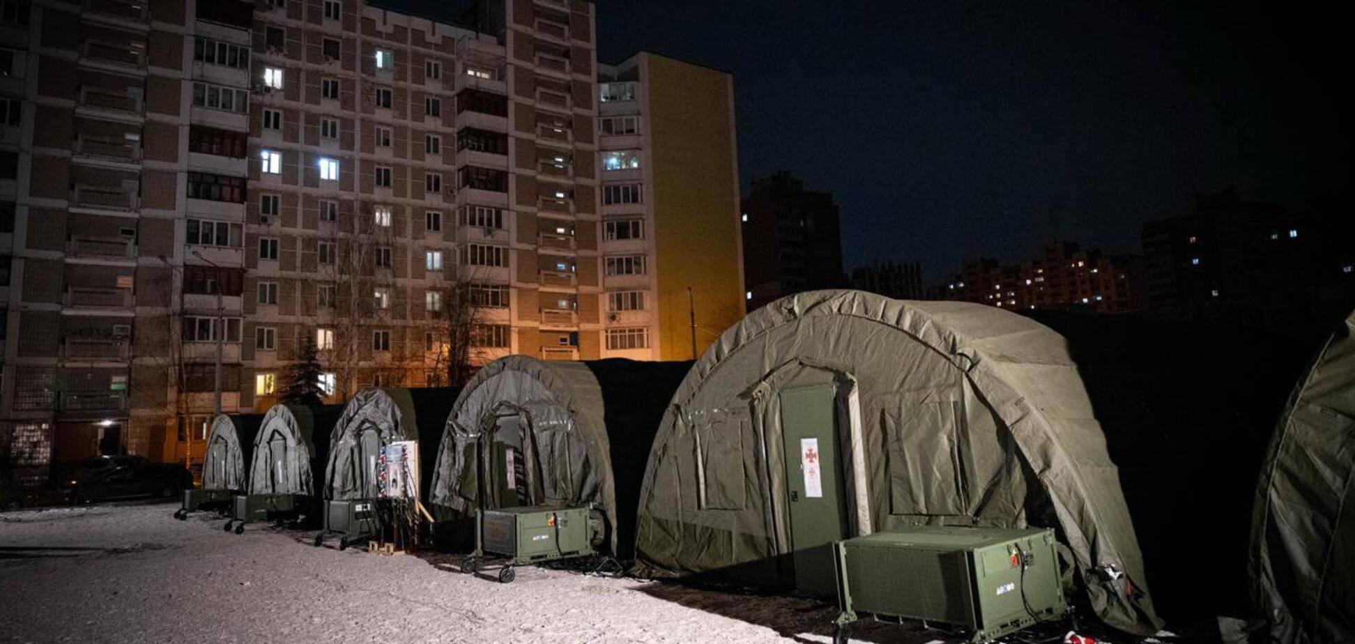 Район Киева во время отключений света в 2026 году