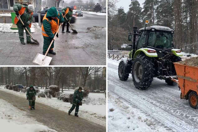 Задіяно понад 200 одиниць спецтехніки: у КМДА розповіли, як у Києві борються із ожеледицею. Фото та відео