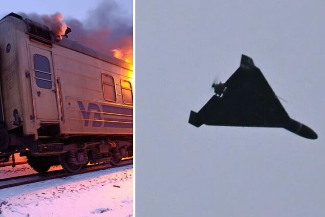 На Харьковщине под российский обстрел попал пассажирский поезд: произошло возгорание вагона и электровоза. Фото