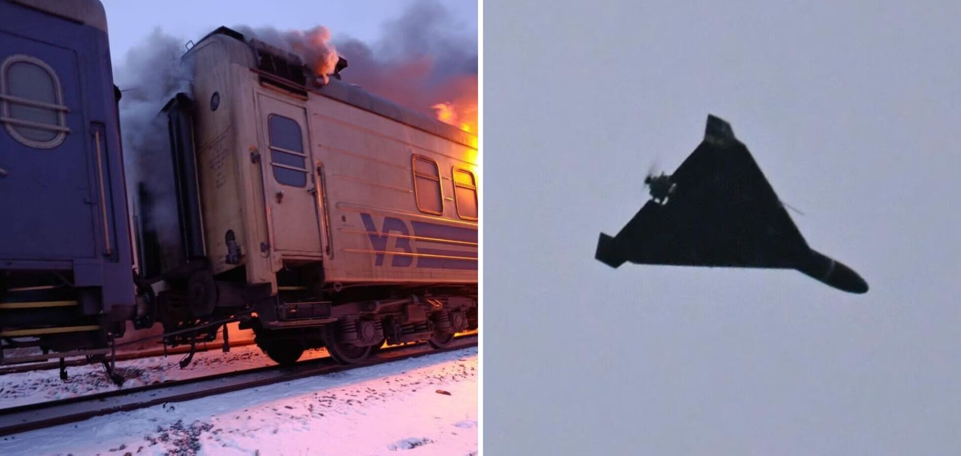 На Харьковщине под российский обстрел попал пассажирский поезд: произошло возгорание вагона и электровоза. Фото