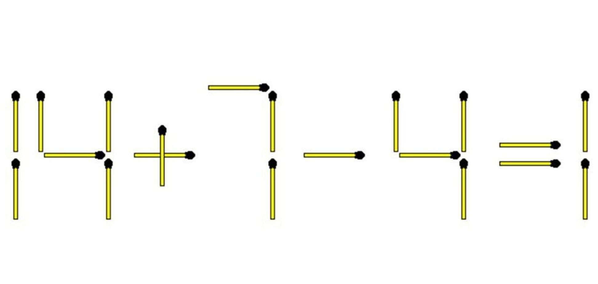 Задание 'со звездочкой': передвиньте 3 спички, чтобы сделать уравнение правильным