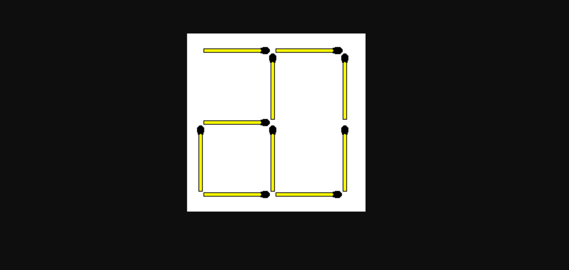 Передвиньте 1 спичку, чтобы получилось 2 квадрата: головоломка