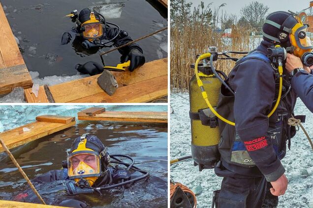 На Київщині під час пошуку 'Шахеда' водолази знайшли предмет з 1,5 кг вибухівки всередині. Фото