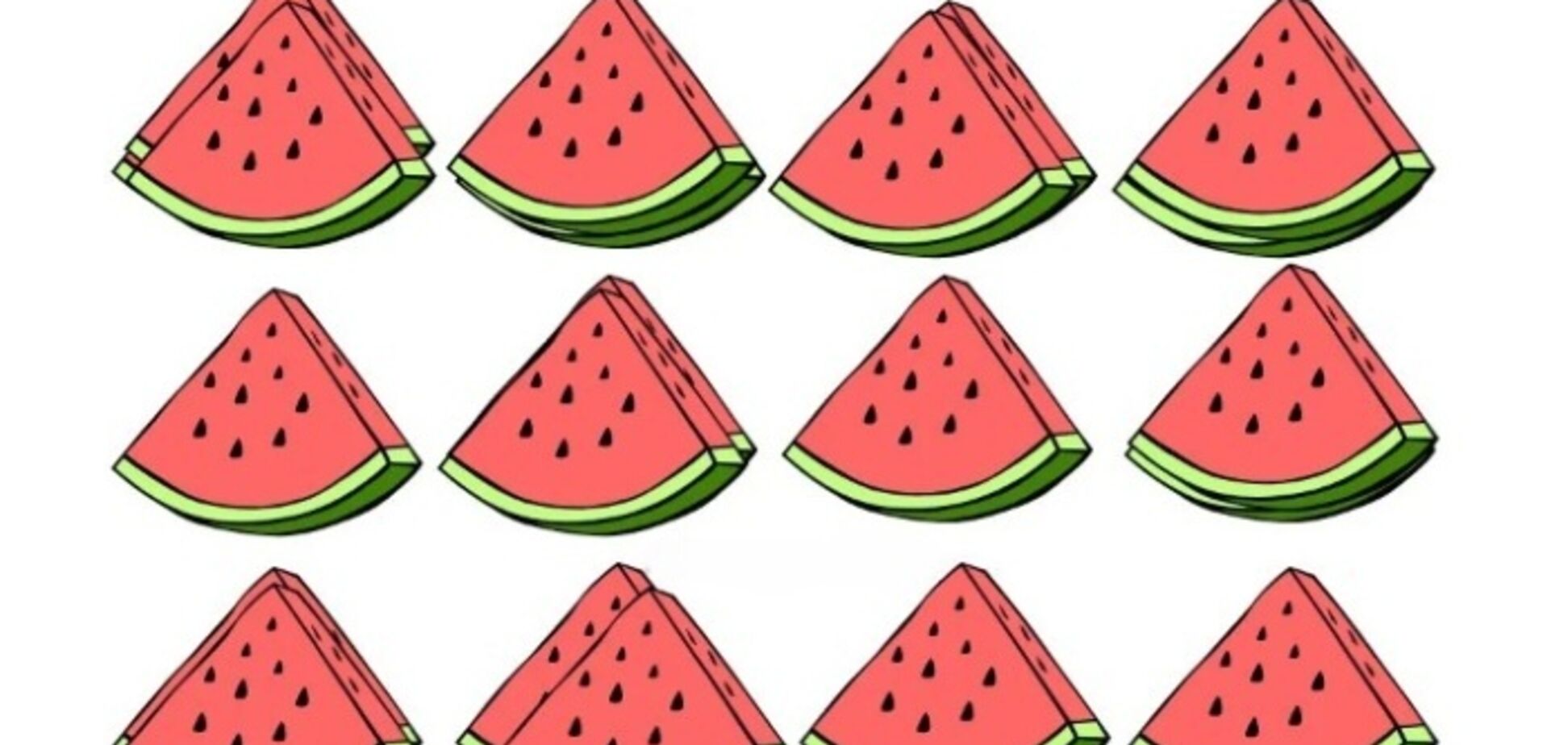 Скільки скибок кавуна на малюнку? Відповідь неочевидна