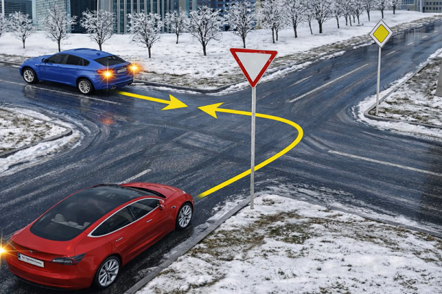 Кто будет виновным в случае столкновения? Тест на знание ПДД