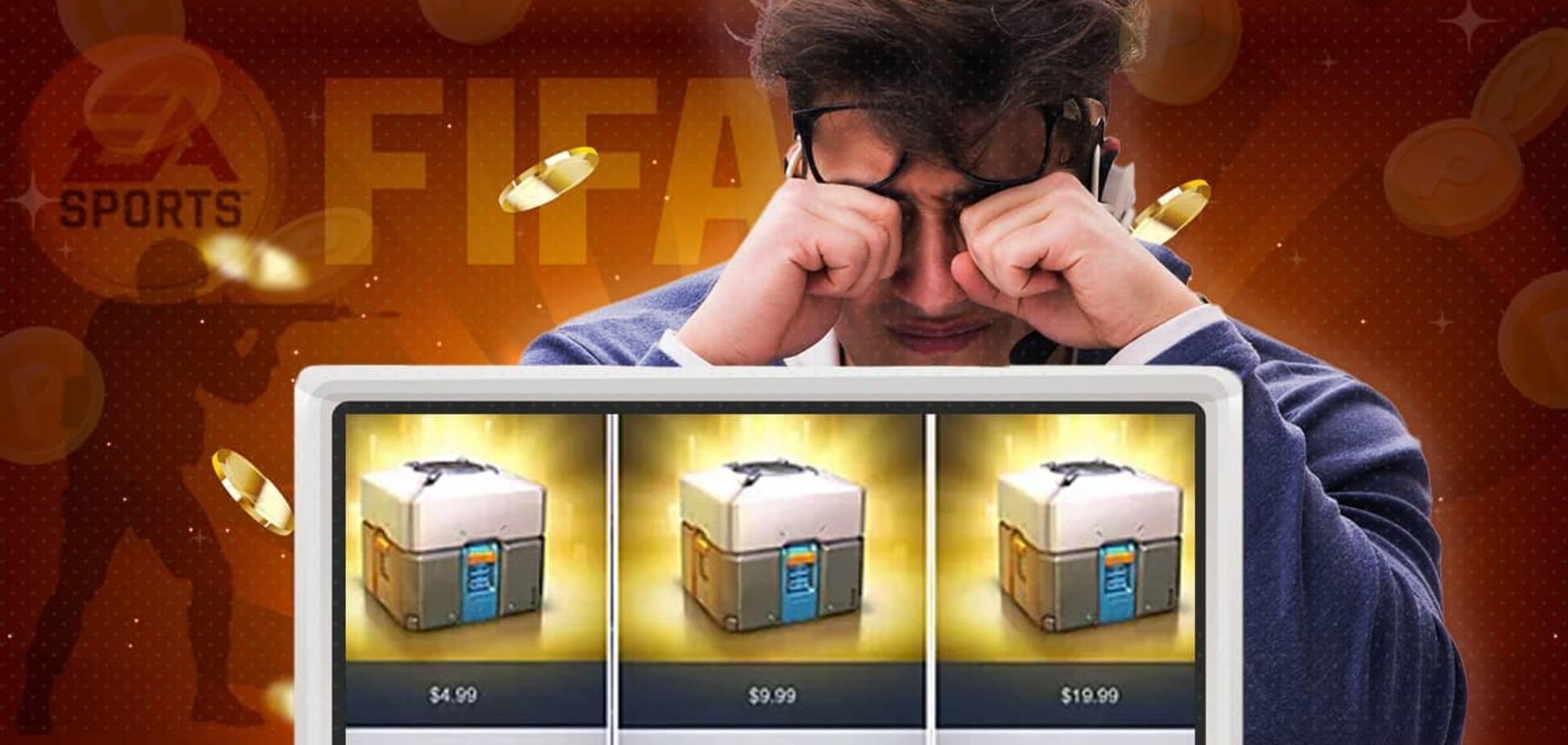 Лутбокси у футбольному симуляторі. Ілюстрація