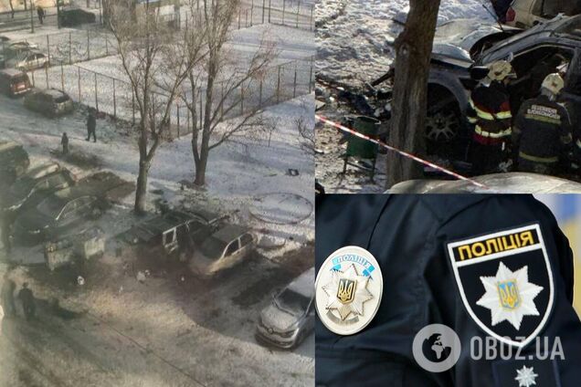 В Киеве на Оболони взорвалось авто: есть пострадавшие, полиция выясняет обстоятельства. Фото