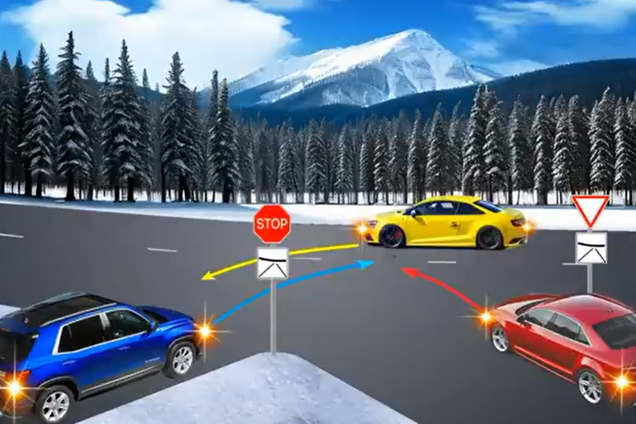 В якому порядку розʼїдуться авто? Тест для водіїв