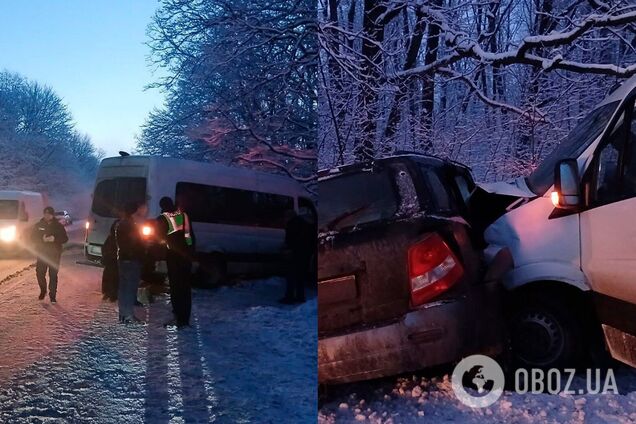 На Харківщині авто вилетіло на зустрічну і зіткнулось з автобусом: постраждали 18 людей. Фото
