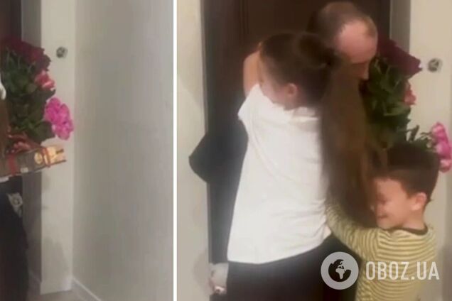 'Не сразу поверили глазам': сеть тронули кадры встречи защитника с детьми после возвращения с фронта. Видео