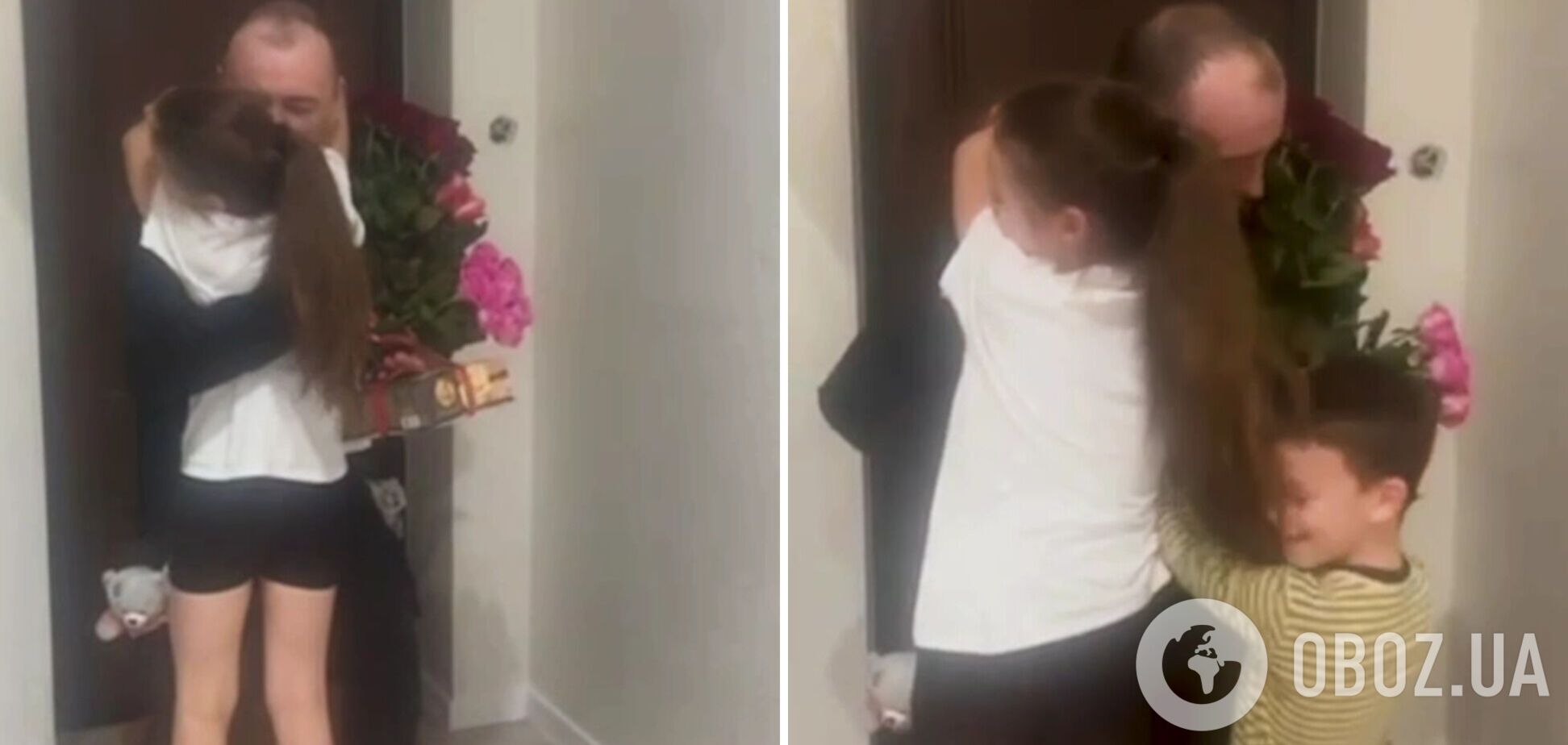 'Не одразу повірили очам': мережу зворушили кадри зустрічі захисника з дітьми після повернення з фронту. Відео