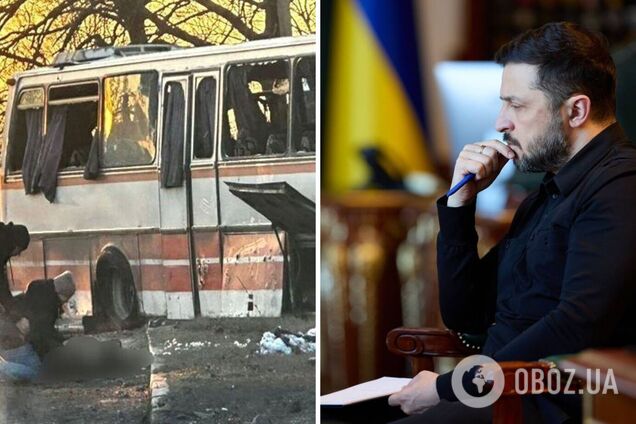 'Росія відповідальна за ескалацію': Зеленський відреагував на обстріл автобусу з шахтарями
