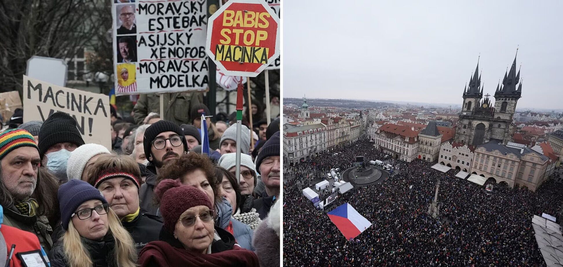 'Нас ждет война': в Праге состоялся многотысячный митинг в поддержку президента. Фото, видео