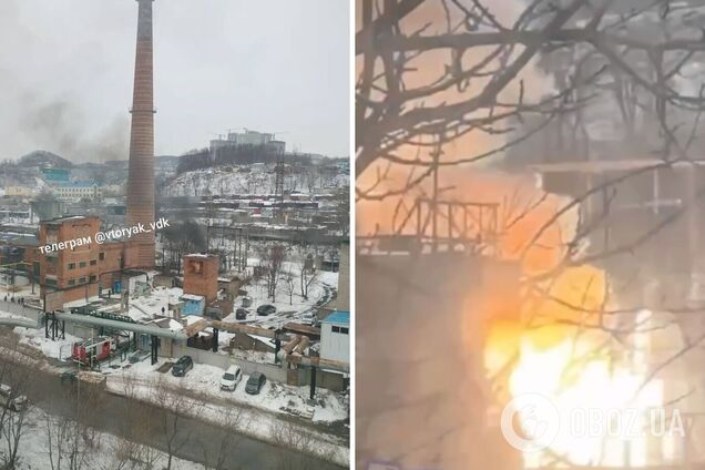 Спершу був вибух: у Владивостоці сталася пожежа на ТЕЦ, населення лишилось без світла. Відео