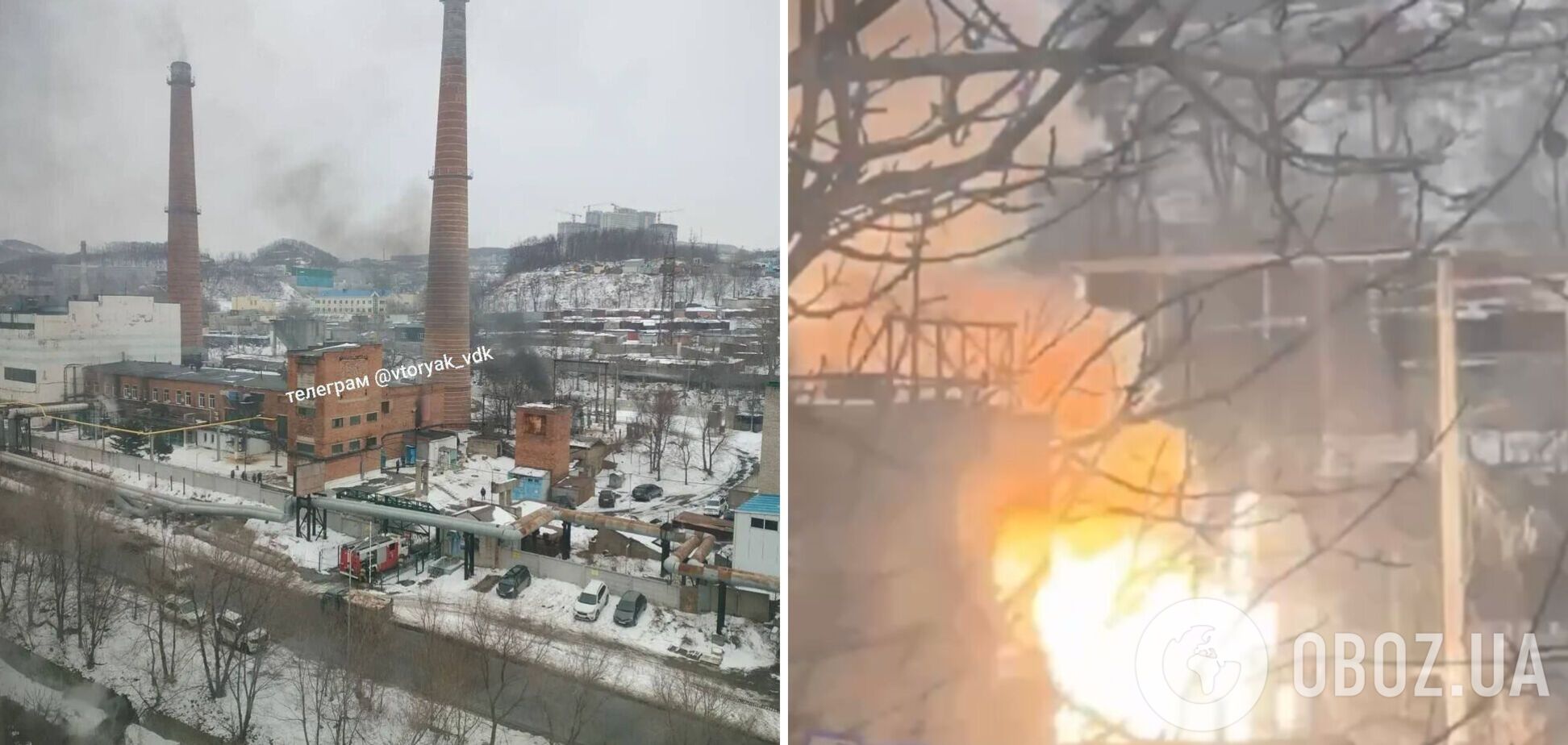 Спершу був вибух: у Владивостоці сталася пожежа на ТЕЦ, населення лишилось без світла. Відео